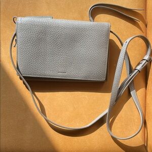 All Saints Gray Leather Crossbody Bag